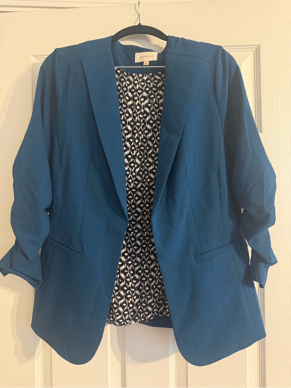 Skies are Blue Teal Open-Front Blazer